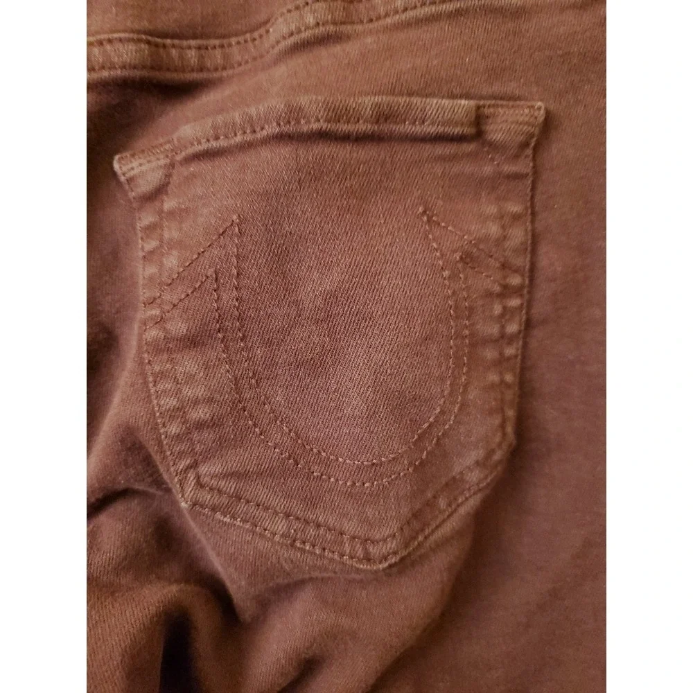 True Religion Jeans Womens 28 Maroon‎ Halle Mid Rise Super Skinny